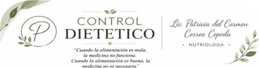 Control Dietético — Lic. Patricia del Carmen Correa Cepeda, nutrióloga